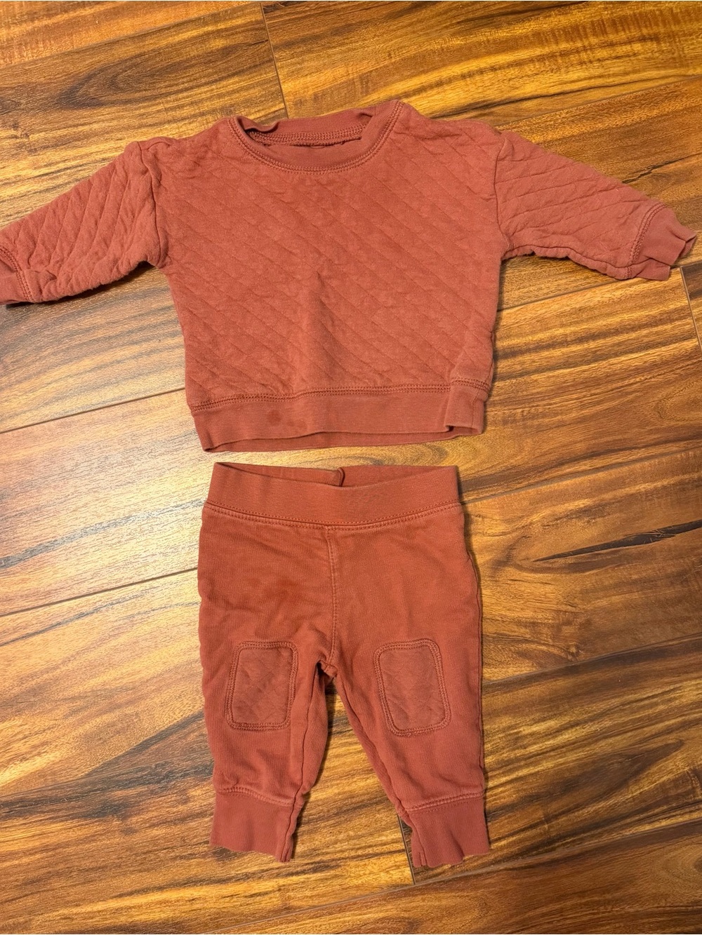 Carter's Rust Quilted Sweatshirt & Jogger Set
